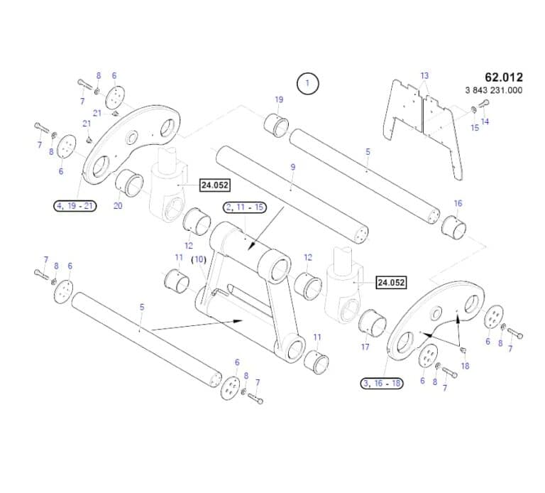 Quality O&K toggle arm component for machinery.